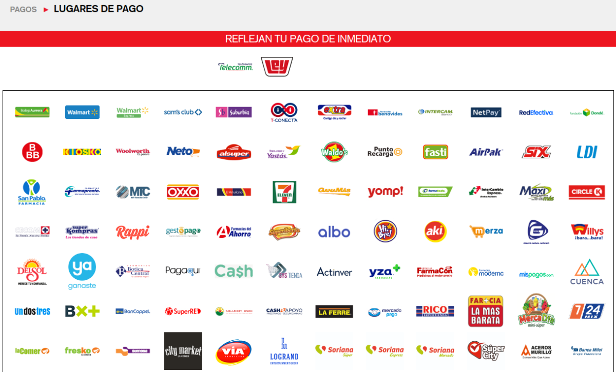 Tiendas para pagar Dish