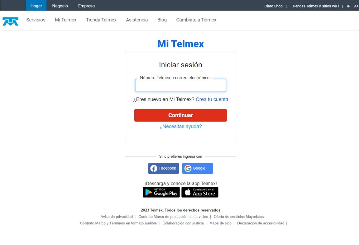 Pago Telmex desde la página web