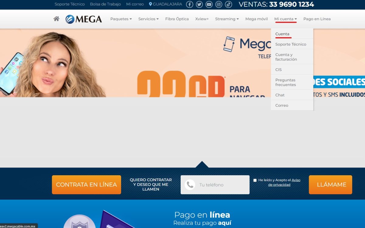 pagina web de megacable